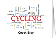 Personalize Name Thank You Cycling Class Instructor In Words card