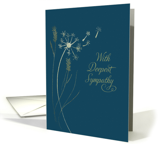 Business Sympathy Gold Look Dandelion on Navy Blue card (1761276)