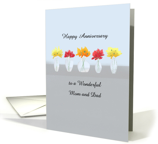 Mom and Dad Wedding Anniversary Row of Flowers card (1761320)