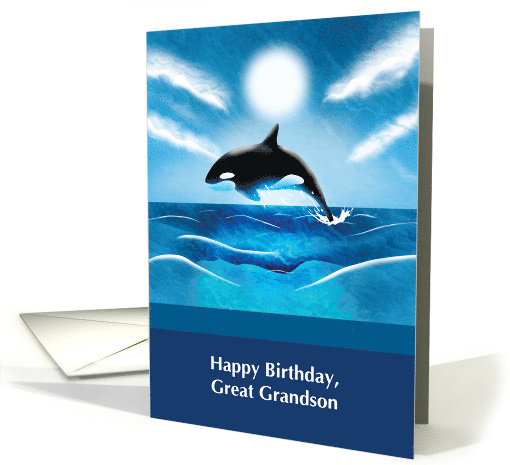 Great Grandson Birthday with Orca Whale in Ocean card (1762500)