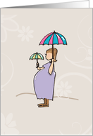 Baby Shower Congratulations Pregnant Mom with Two Umbrellas card