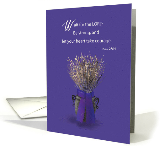 Blessed Lent Wild Grasses in Planter with Purple Ribbon card (1763292)