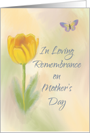 Mothers Day In Remembrance of Child Watercolor Flower with Butterfly card