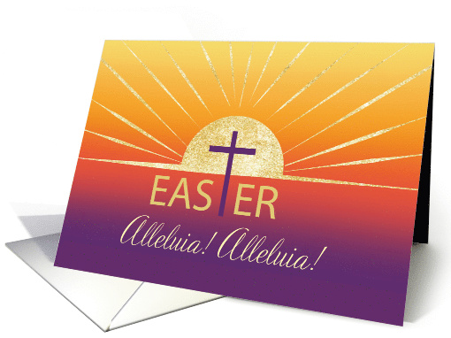 Easter Alleluia Blessings Sunrise With Gold Look card (1764042)