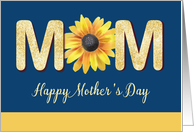 Mothers Day From All of Us Mom with Daisy in Gold Look Letters card