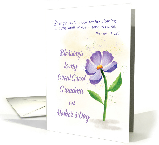 Great Great Grandma on Mothers Day Blessing Violet Flower... (1764050)