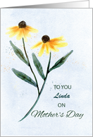 Customizable Name on Mothers Day Two Cone Flowers card