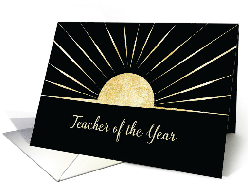 Teacher of the Year Gold Look Rays on Black card (1765018)