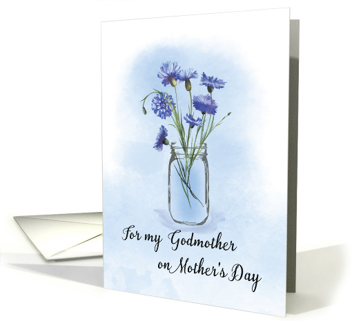 Godmother Mothers Day Cornflowers in Mason Jar card (1766008)