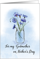 Godmother Mothers Day Cornflowers in Mason Jar card