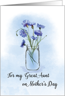 Great Aunt Mothers Day Cornflowers in Mason Jar card