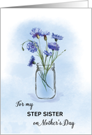 Customizable Relation Mothers Day Cornflowers in Mason Jar card