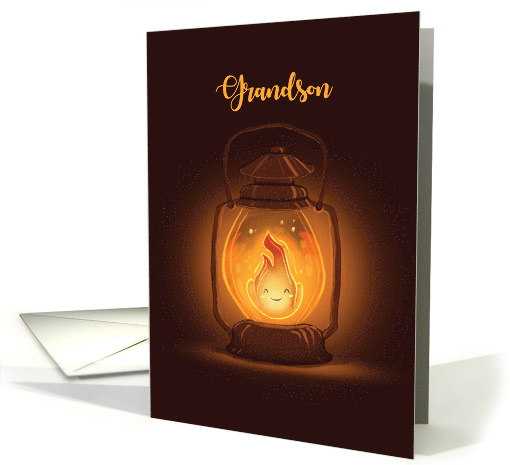 Grandson Thinking of You at Camp with Kawaii Lantern card (1766082)