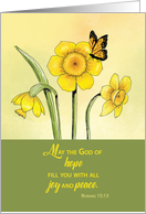 Religious Thinking of you Scripture Blessings Religious Daffodil and B card