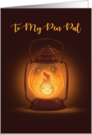 Pen Pal Thinking of You at Camp with Kawaii Lantern card