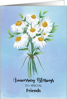 For Friends Wedding Anniversary Blessings Bouquet of Daisies card