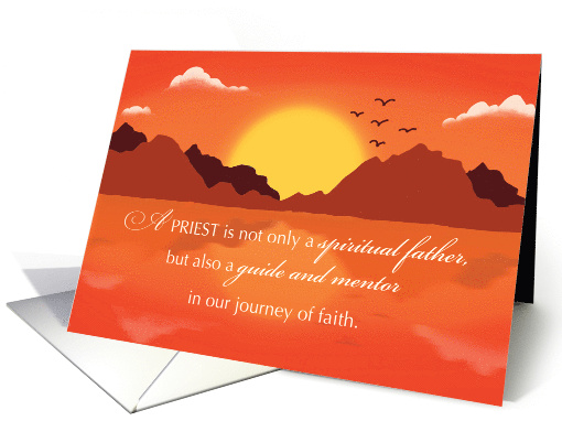 Priest Fathers Day With Sunset Landscape card (1768894)