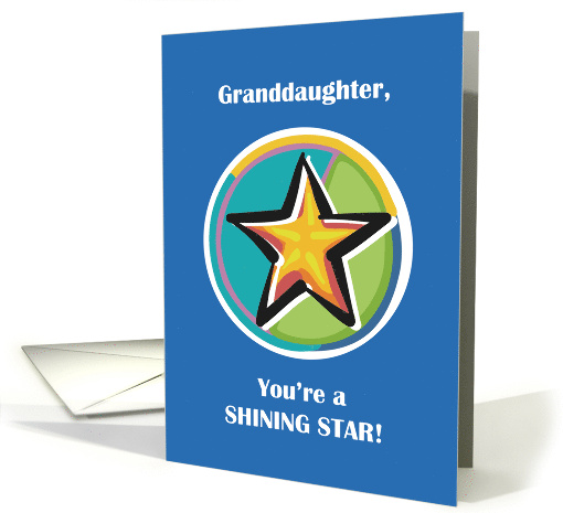 Congratulations to Granddaughter with Shining Star on Blue card
