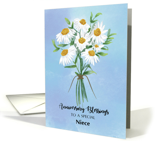 For Niece Wedding Anniversary Blessings Bouquet of Daisies card