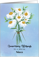 For Niece Wedding Anniversary Blessings Bouquet of Daisies card