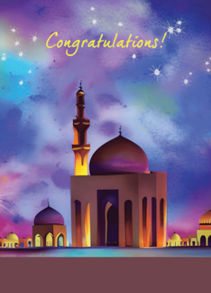 Congratulations on Performance with Arabian Night Skyline and Stars