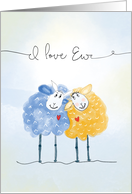 Our Wedding Anniversary Two Cute Hand Drawn Sheep card