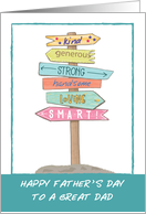 Dad Fathers Day Fun Sign Good Qualities for Amazing Guy card