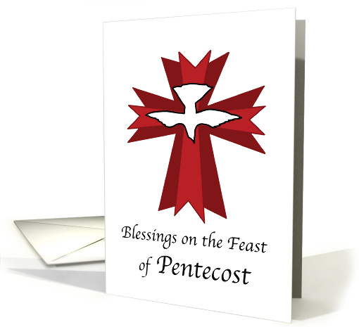 Pentecost Blessings Dove on Red Cross card (1771934)