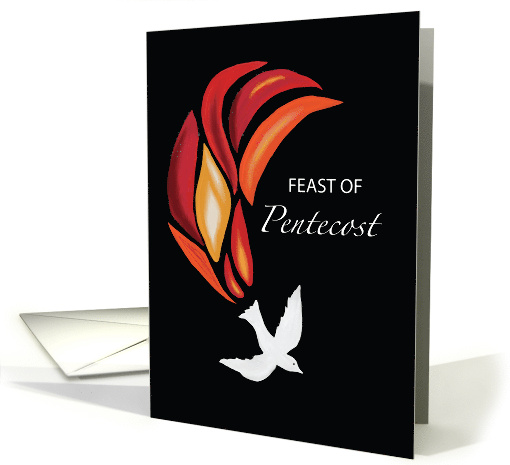 Pentecost Fire of Holy Spirit Dove on Black card (1771936)