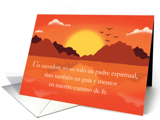 Spanish Priest Fathers Day With Sunset Landscape card (1772606)