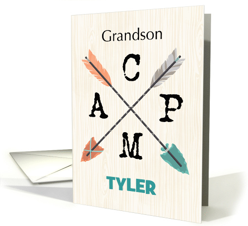 Grandson Camp Personalize Name Arrows card (1774034)
