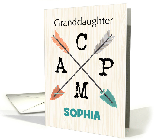 Granddaughter Camp Personalize Name Arrows card (1774038)