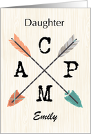 Daughter Camp Personalize Name Arrows card