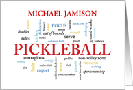 Pickleball Customizable Name Good Luck in Words card
