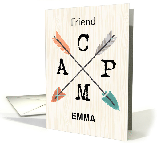 Friend Camp Personalize Name Arrows card (1779970)