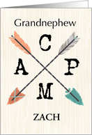 Grandnephew Camp Personalize Name Arrows card