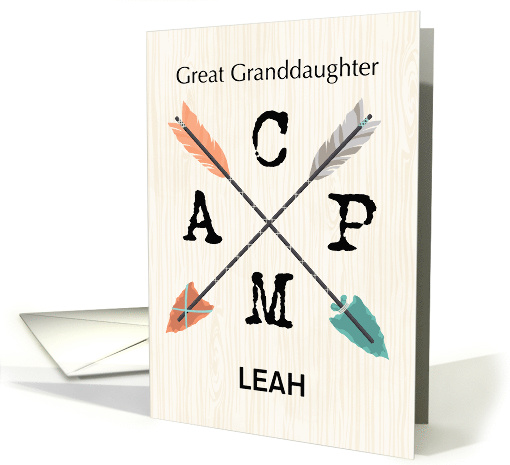 Great Granddaughter Camp Personalize Name Arrows card (1780550)