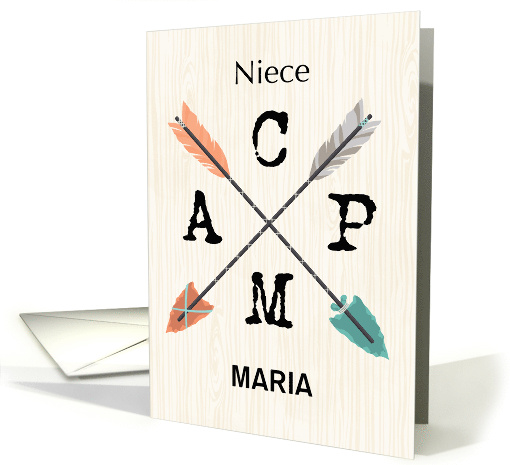 Niece Camp Personalize Name Arrows card (1780566)