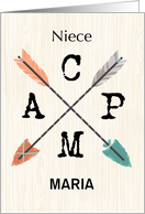 Niece Camp Personalize Name Arrows card