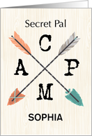 Secret Pal Camp Personalize Name Arrows card