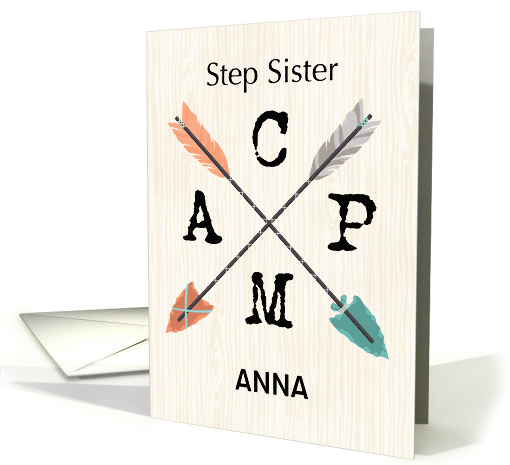 Step Sister Camp Personalize Name Arrows card (1780578)