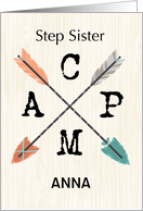 Step Sister Camp Personalize Name Arrows card