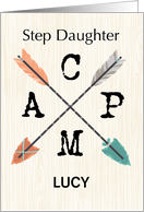 Step Daughter Camp Personalize Name Arrows card
