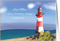 Step Mom Birthday Coastal Lighthouse card