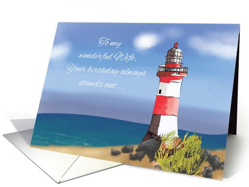 Wife Birthday Coastal Lighthouse card (1782988)