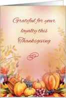 Thanksgiving Business Customers Bountiful Appreciation card