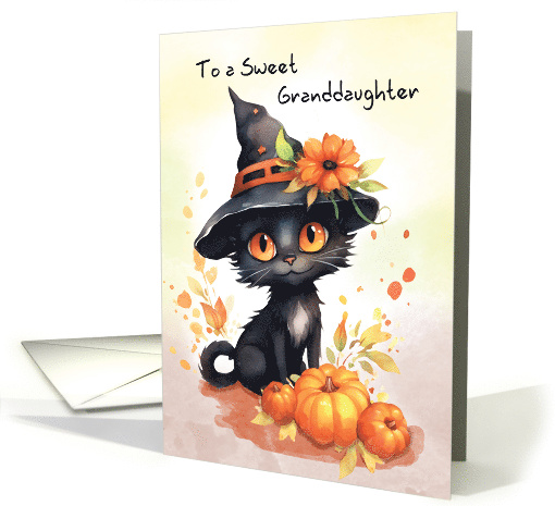 Granddaughter Sweet Halloween Cat card (1783426)