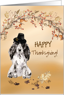 Cocker Spaniel Funny Pilgrim Hat Thanksgiving card