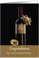 Congratulations on Promotion Wine Bottle with Bow card