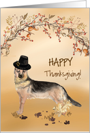 German Shepherd Funny Pilgrim Hat Thanksgiving card